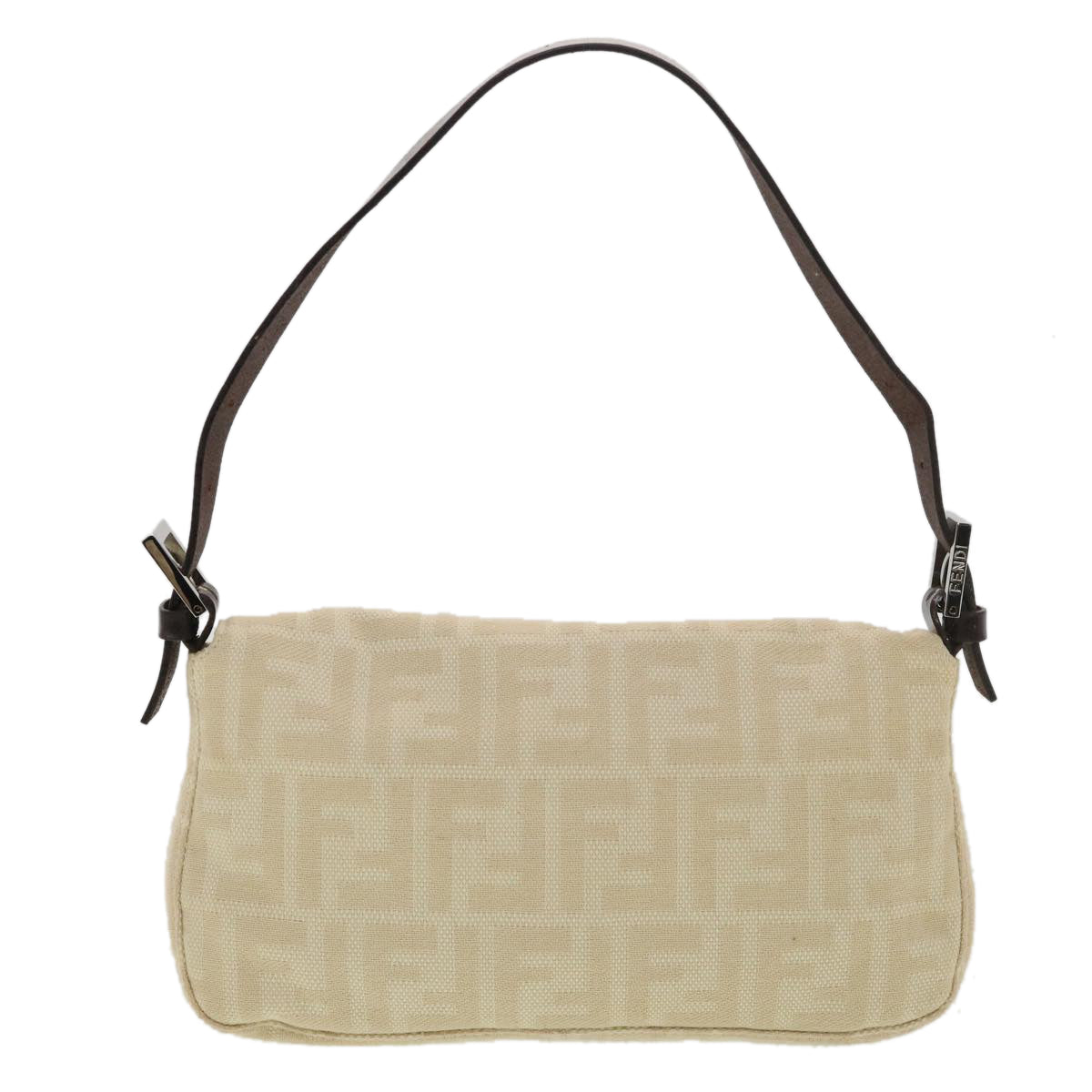 FENDI Zucca Canvas Mamma Baguette Shoulder Bag Beige 2355 26424 008 39301