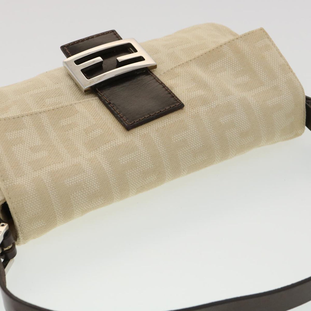 FENDI Zucca Canvas Mamma Baguette Shoulder Bag Beige 2355 26424 008 39301