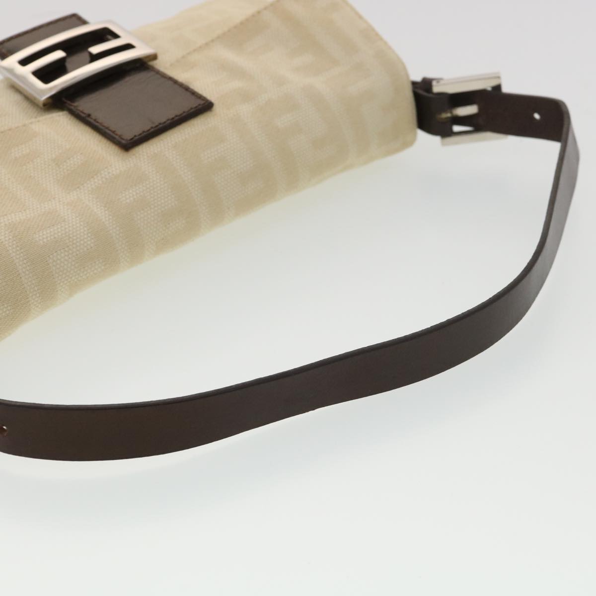 FENDI Zucca Canvas Mamma Baguette Shoulder Bag Beige 2355 26424 008 39301