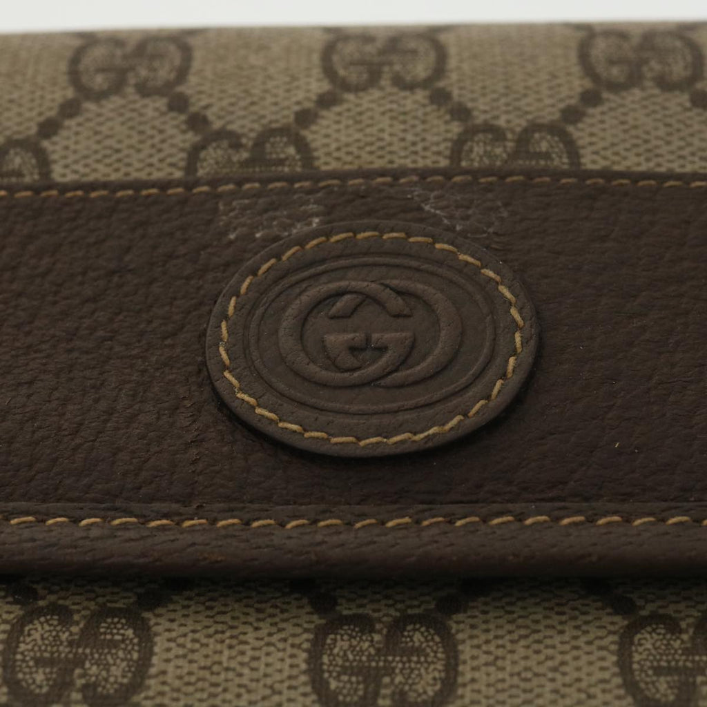 GUCCI GG Canvas Clutch Bag PVC Leather Beige 39307