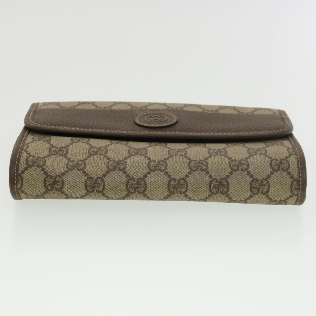 GUCCI GG Canvas Clutch Bag PVC Leather Beige 39307