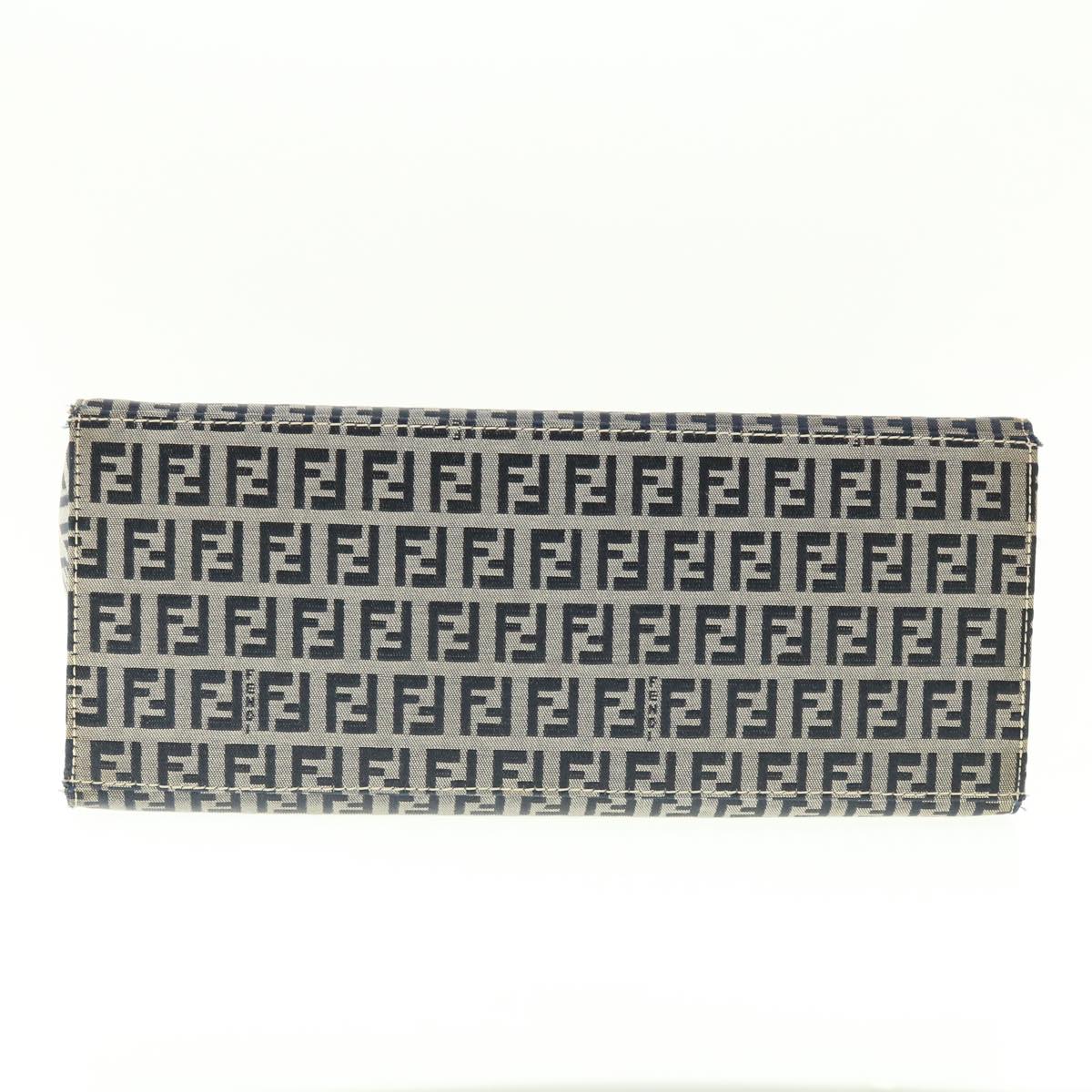 FENDI Zucchino Canvas Mamma Baguette Shoulder Bag Navy 39439