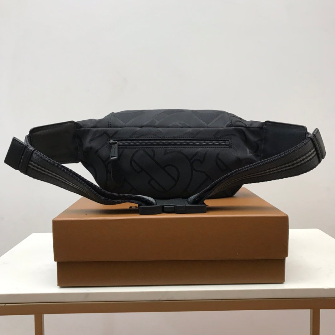 GLAMI Monogram Recycled Polyester Sonny Bum Bag Black For Men, Bags 12.2in/31cm