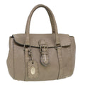 FENDI Hand Bag Leather Gray 39445