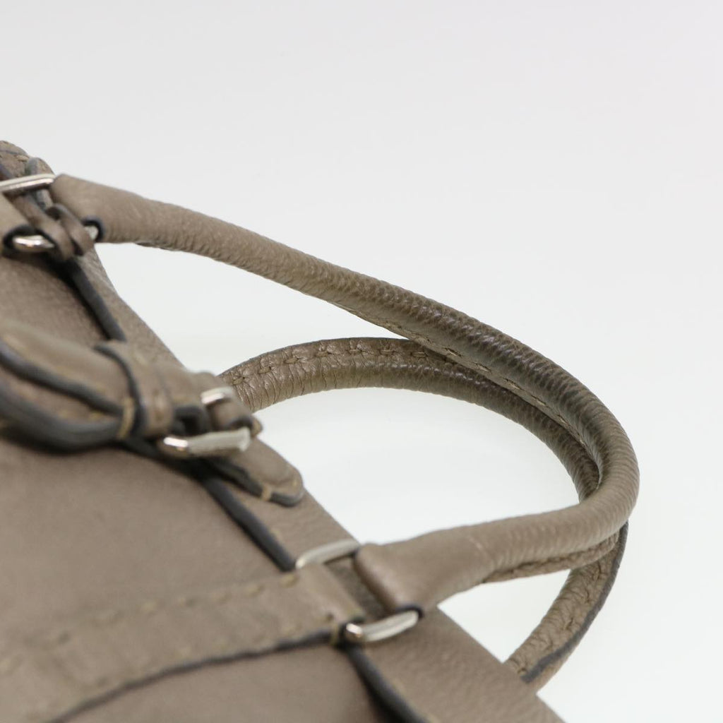 FENDI Hand Bag Leather Gray 39445