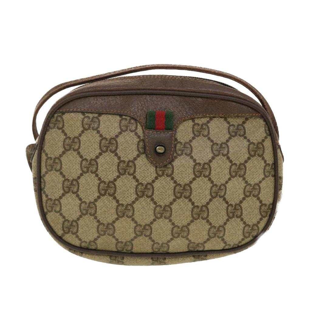 GUCCI GG Canvas Web Sherry Line Shoulder Bag Beige Red Green 39454