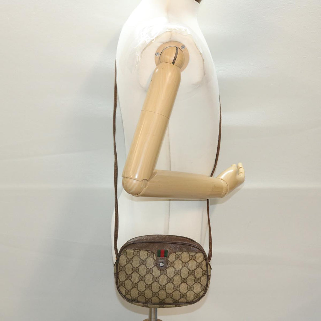 GUCCI GG Canvas Web Sherry Line Shoulder Bag Beige Red Green 39454