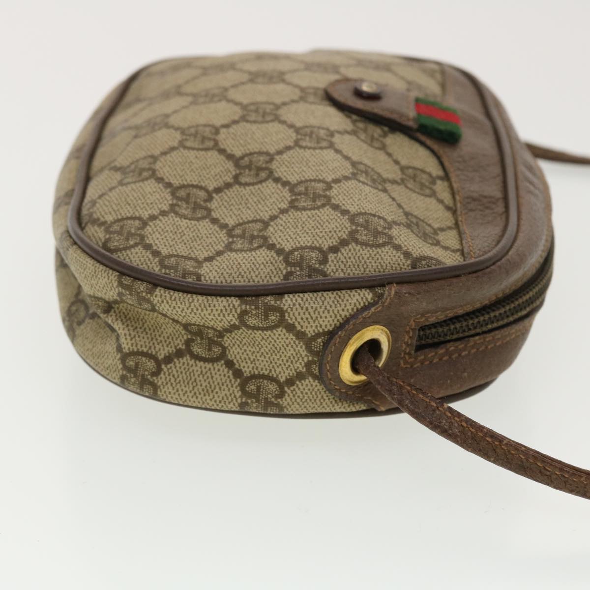 GUCCI GG Canvas Web Sherry Line Shoulder Bag Beige Red Green 39454