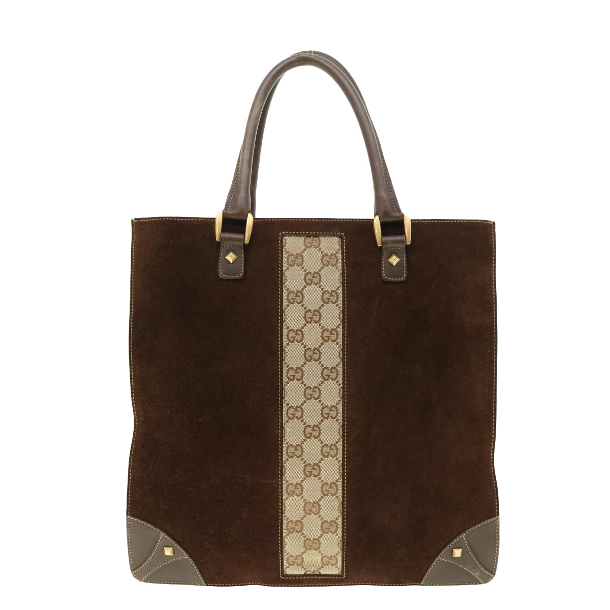 GUCCI GG Canvas Hand Bag Beige Brown 120898 39458