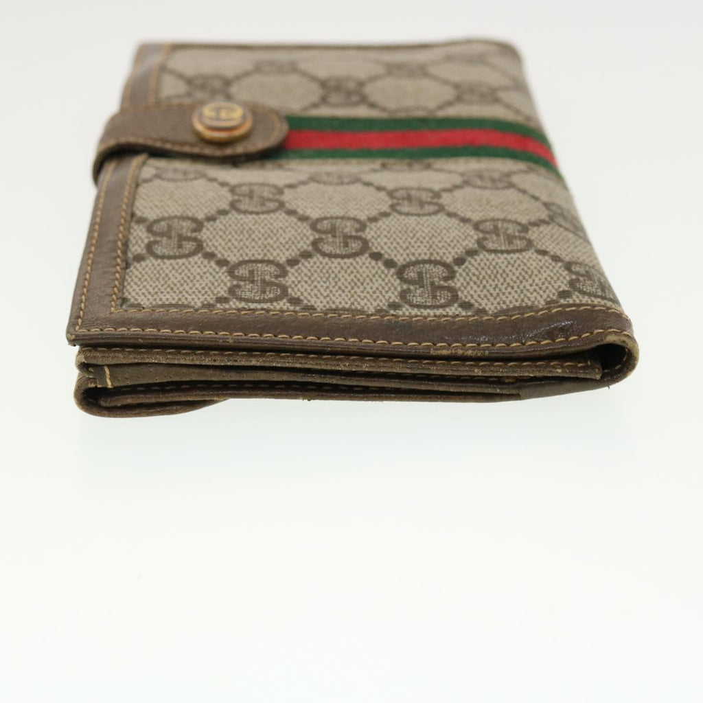 GUCCI GG Canvas Web Sherry Line Long Wallet Beige Red Green 39469
