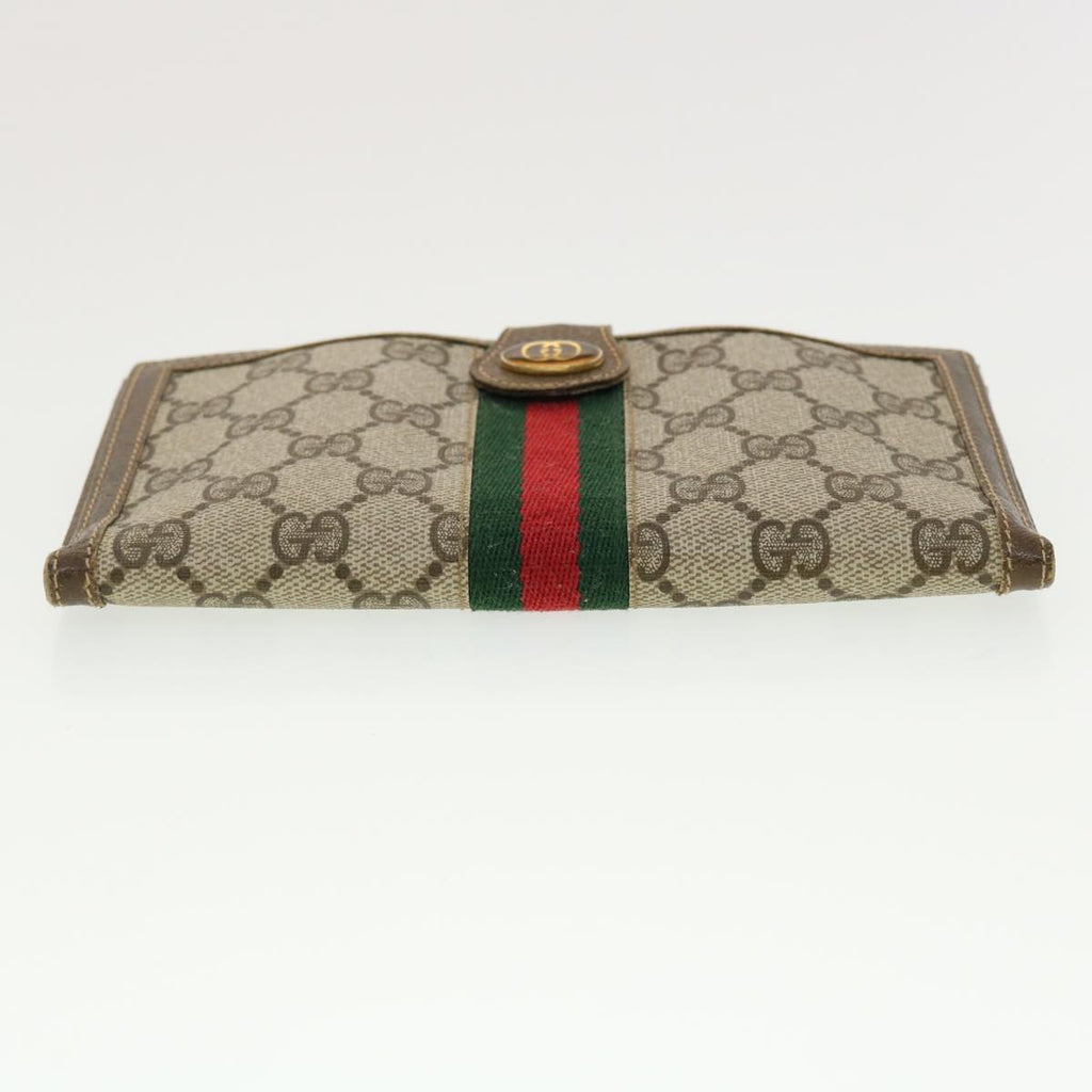 GUCCI GG Canvas Web Sherry Line Long Wallet Beige Red Green 39469