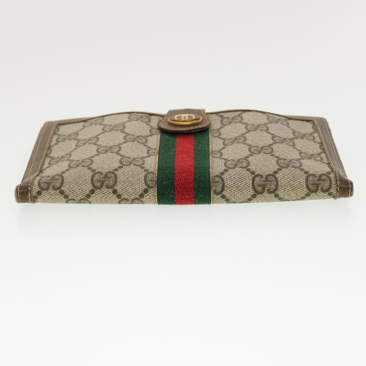 GUCCI GG Canvas Web Sherry Line Long Wallet Beige Red Green 39469