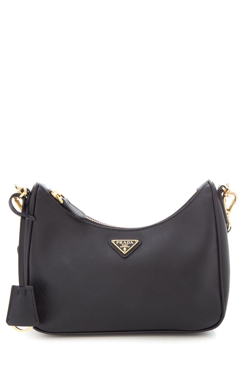Prada Saffiano Lux Re-Edition 2005 Black Leather Handbag