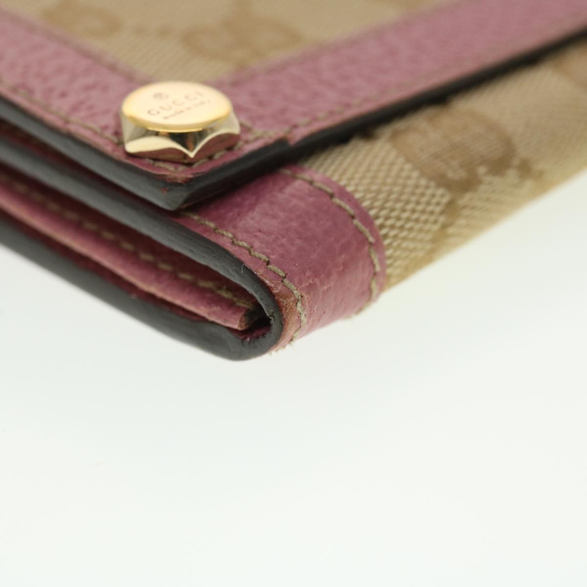 GUCCI GG Canvas Long Wallet Beige Pink 154168 39495