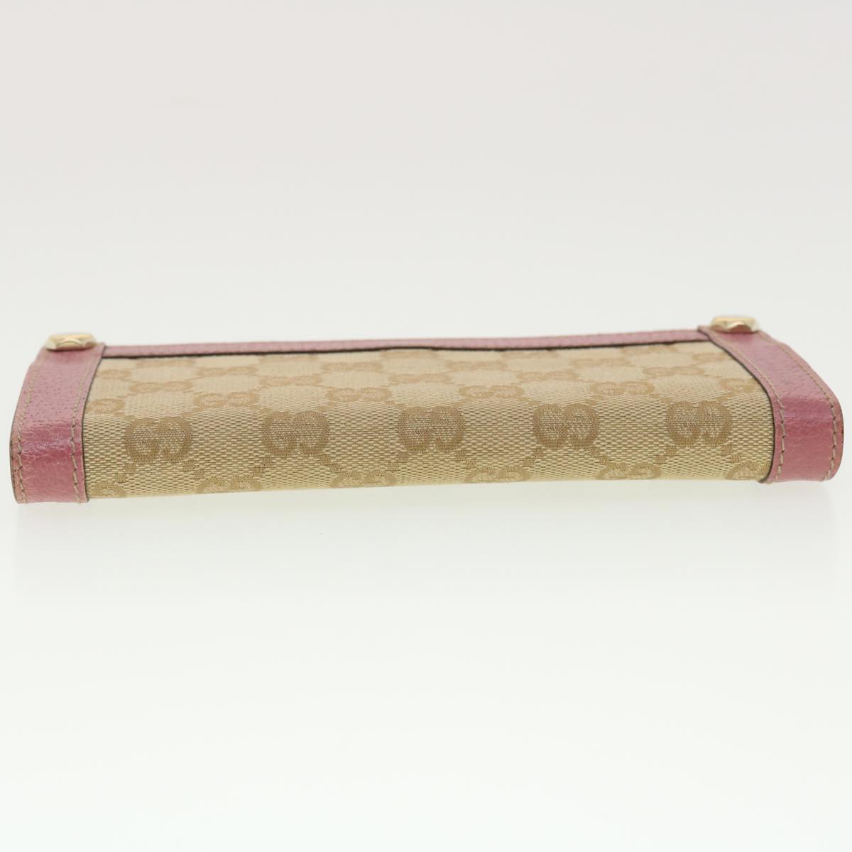 GUCCI GG Canvas Long Wallet Beige Pink 154168 39495
