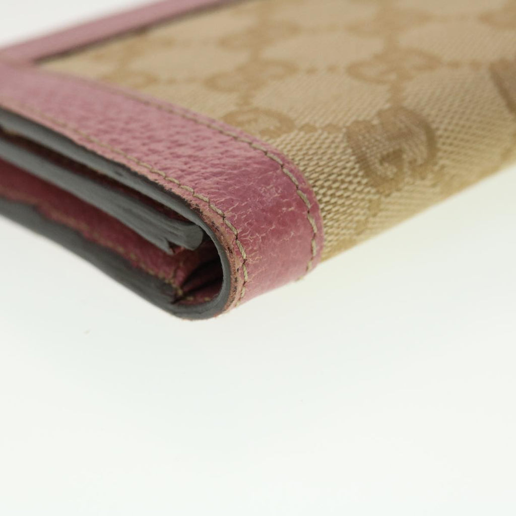 GUCCI GG Canvas Long Wallet Beige Pink 154168 39495