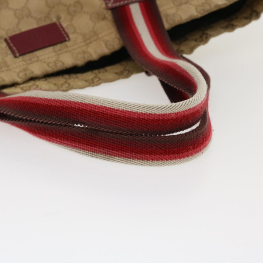 GUCCI GG Canvas Sherry Line Tote Bag Beige Red white 189669 39608