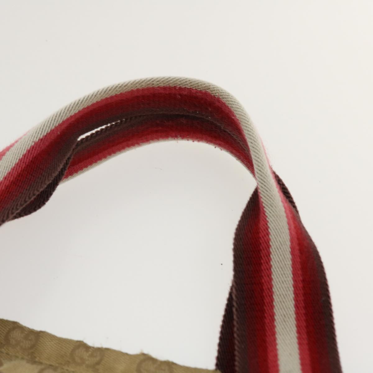 GUCCI GG Canvas Sherry Line Tote Bag Beige Red white 189669 39608