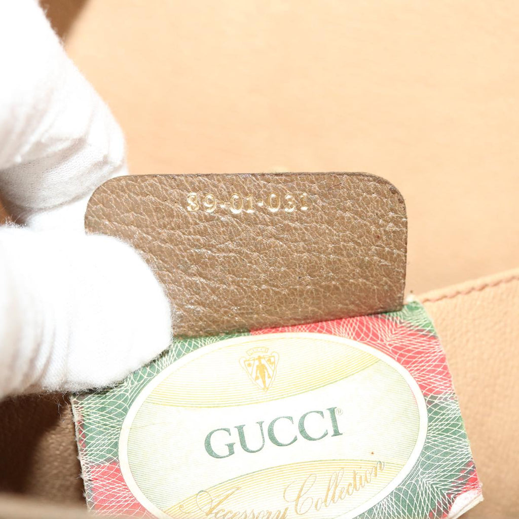 GUCCI GG Canvas Web Sherry Line Clutch Bag Beige Red Green 89.01.031 39614