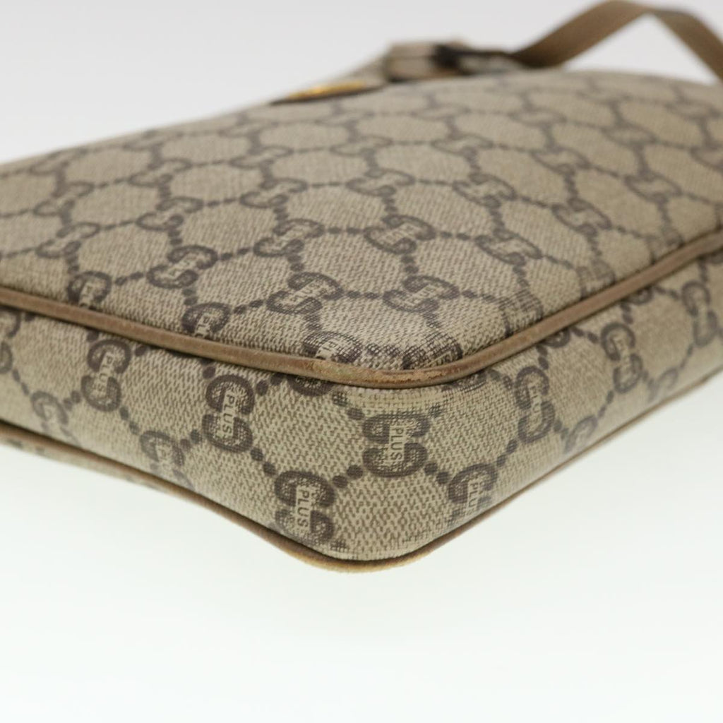 GUCCI GG Plus Canvas Clutch Bag PVC Leather Beige 39703