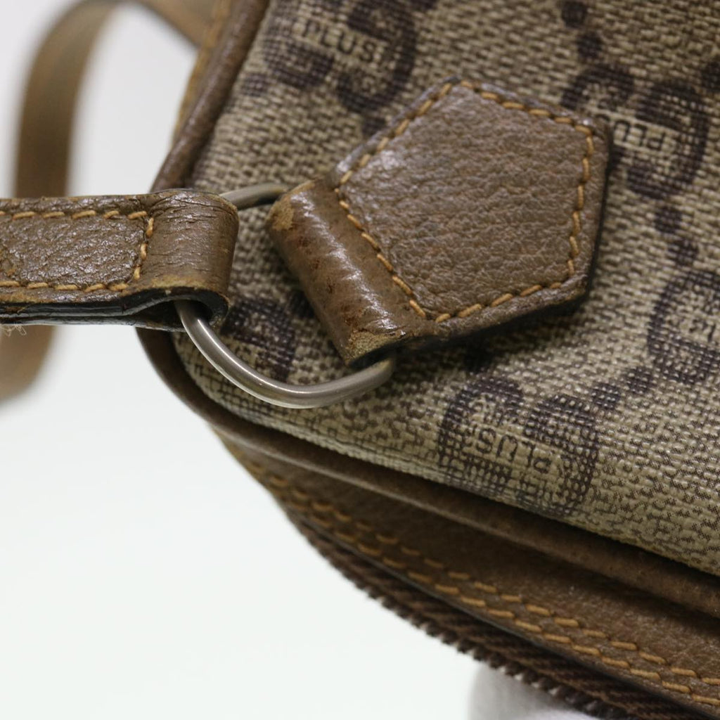 GUCCI GG Plus Canvas Clutch Bag PVC Leather Beige 39703
