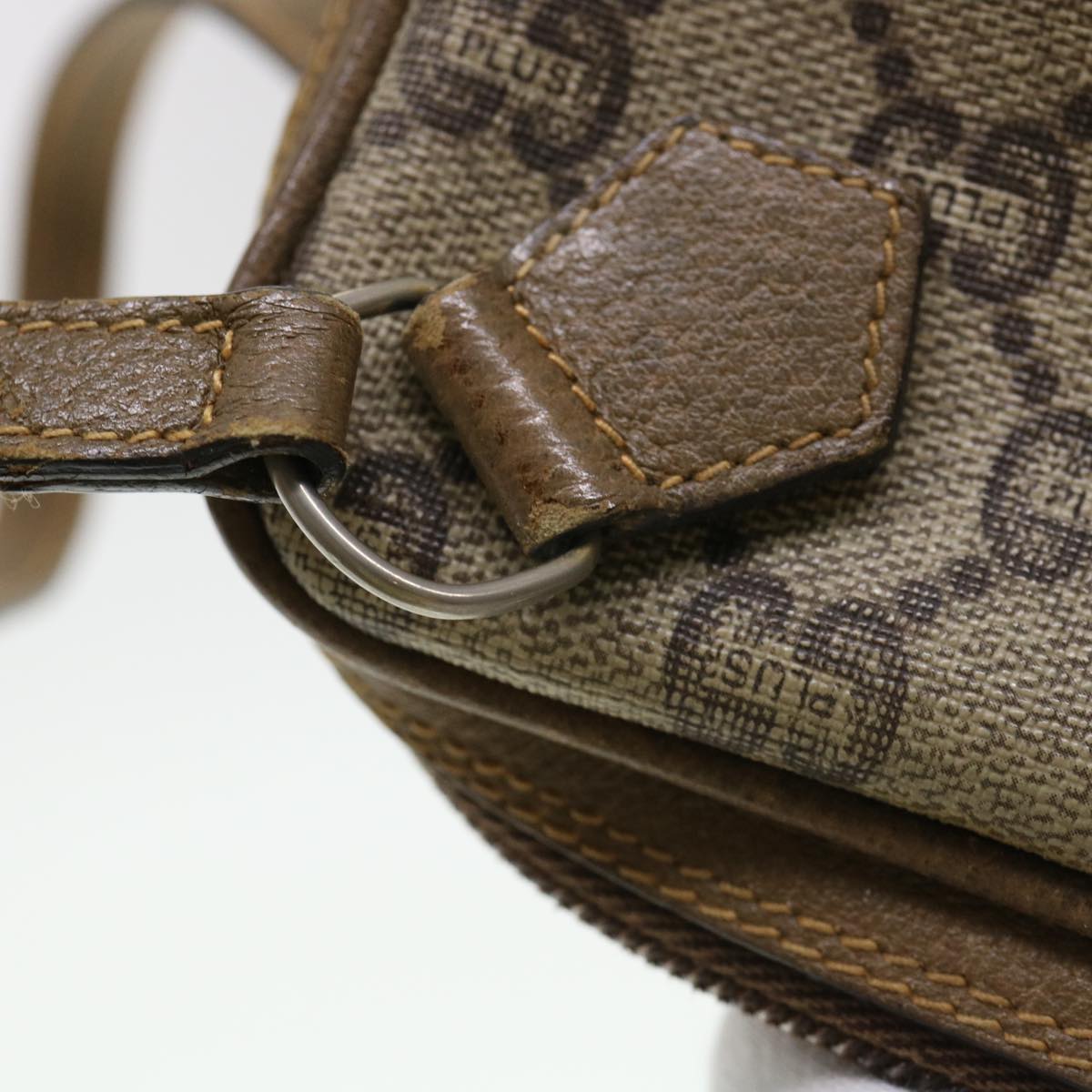 GUCCI GG Plus Canvas Clutch Bag PVC Leather Beige 39703