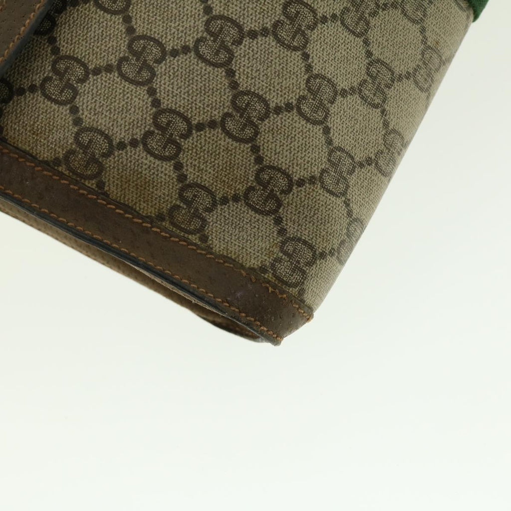 GUCCI GG Canvas Web Sherry Line Clutch Bag Beige Red Green 89.01.007 39747