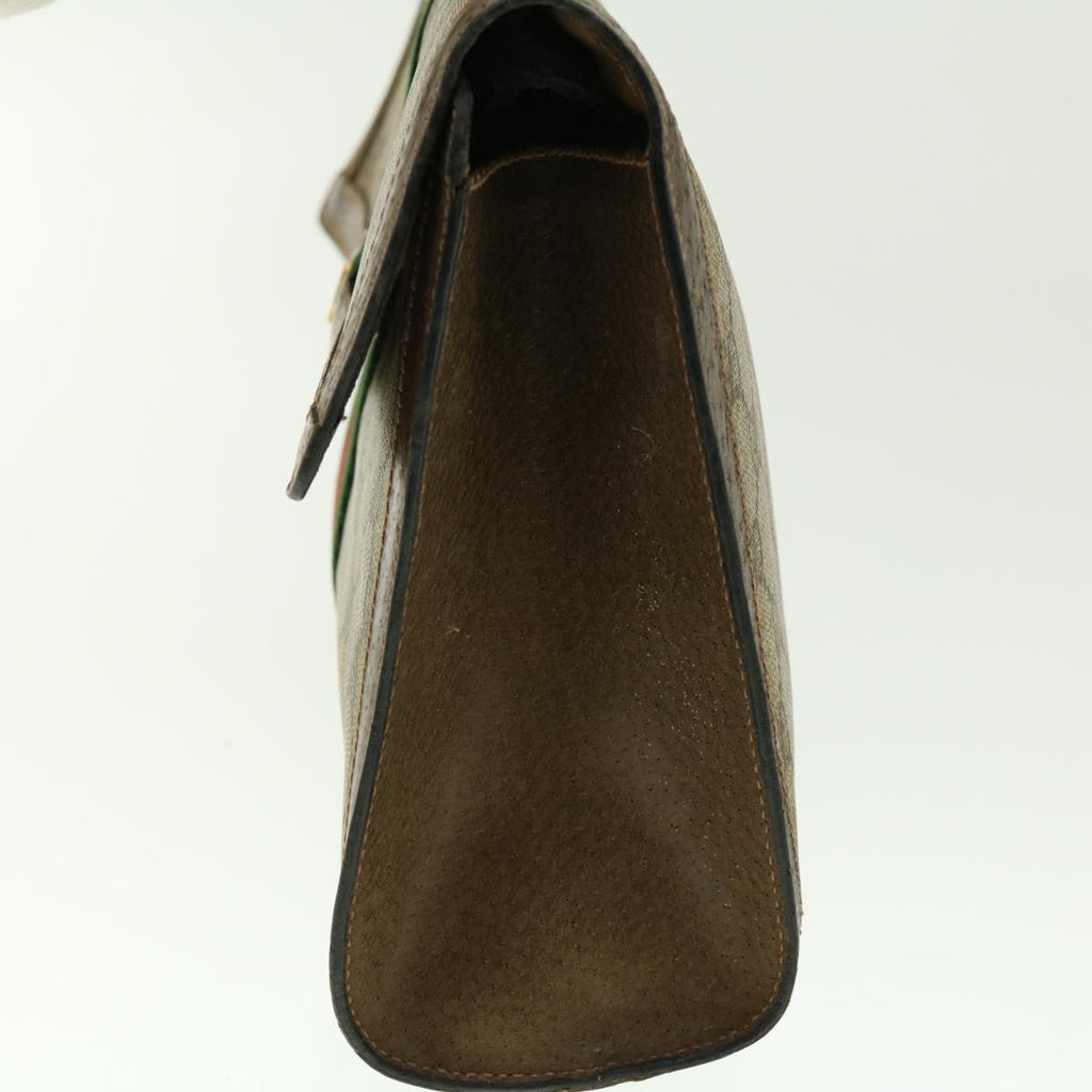 GUCCI GG Canvas Web Sherry Line Clutch Bag Beige Red Green 89.01.007 39747