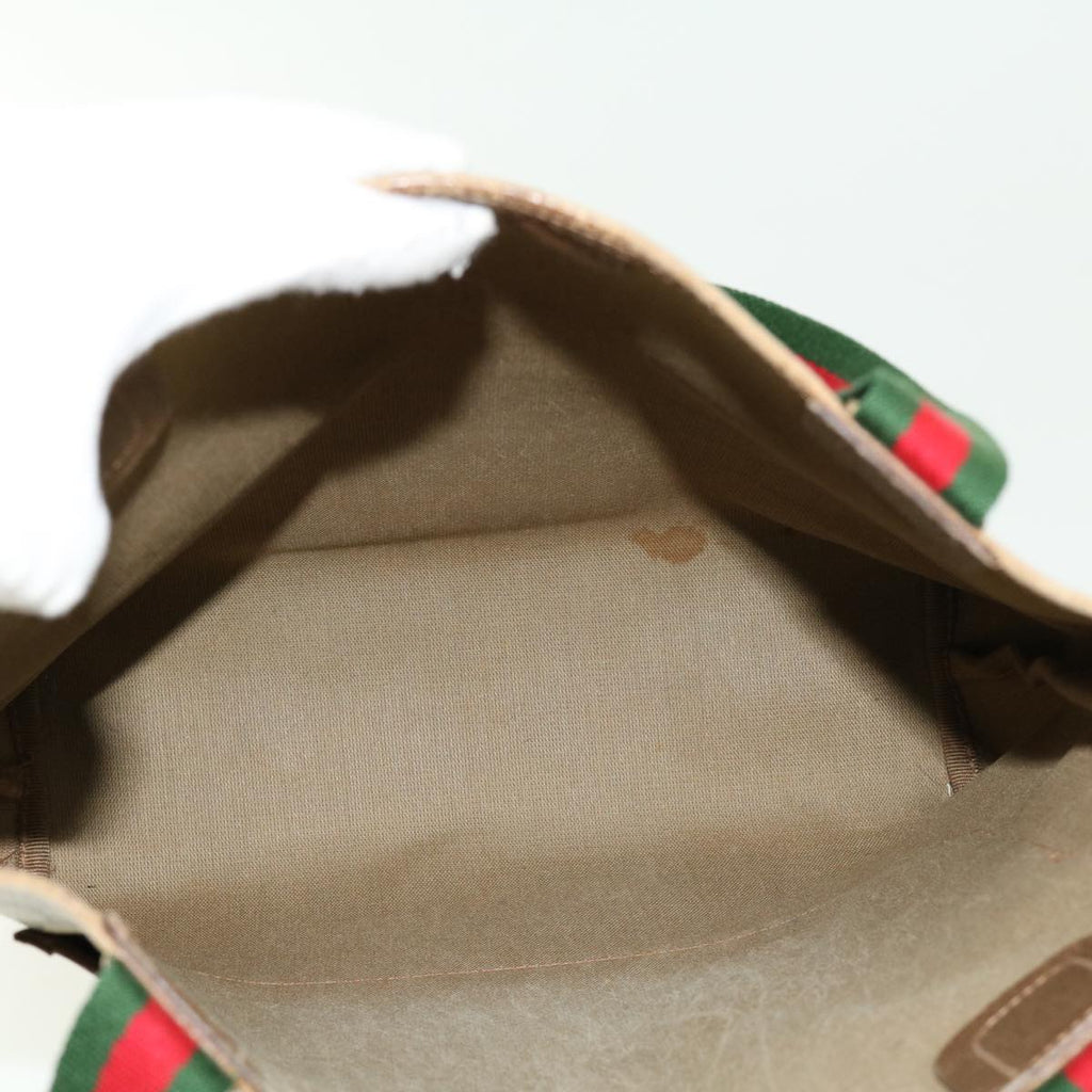 GUCCI GG Canvas Web Sherry Line Tote Bag Beige Red Green 120.02.003 39772