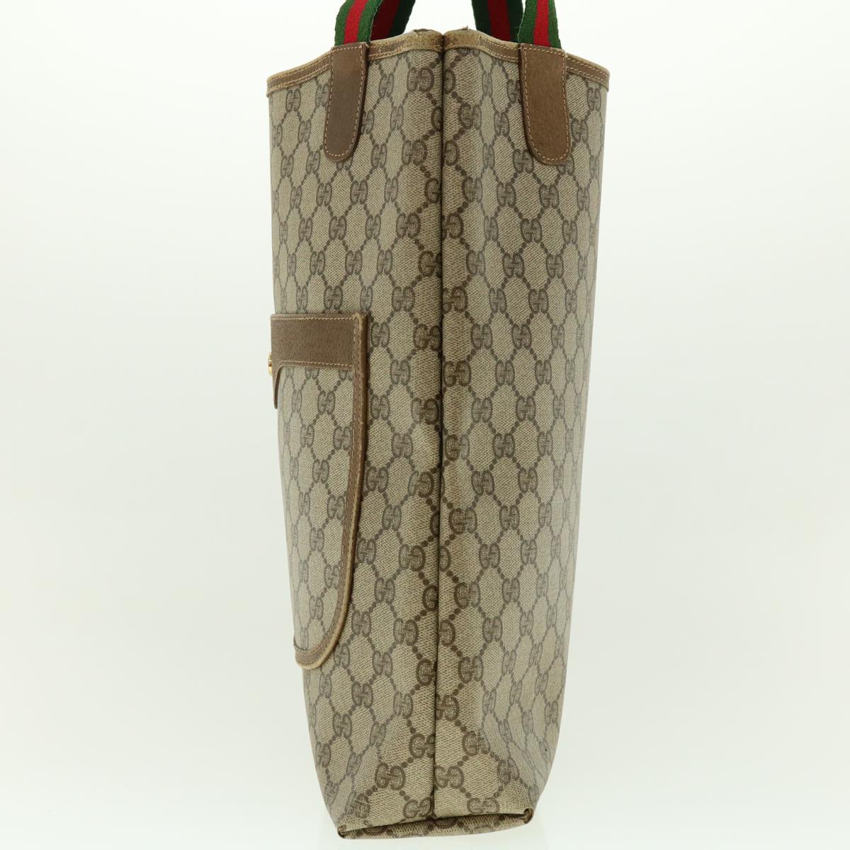 GUCCI GG Canvas Web Sherry Line Tote Bag Beige Red Green 120.02.003 39772