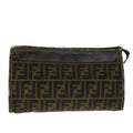 FENDI Zucca Canvas Clutch Bag Black Brown 2201-26533-089 39773