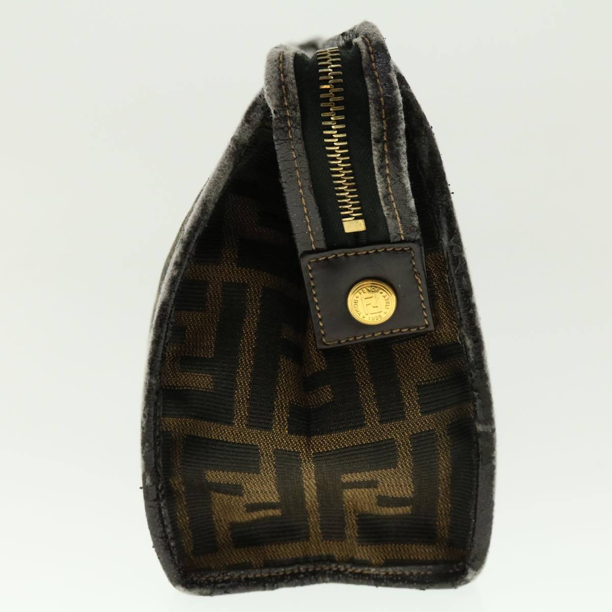 FENDI Zucca Canvas Clutch Bag Black Brown 2201-26533-089 39773