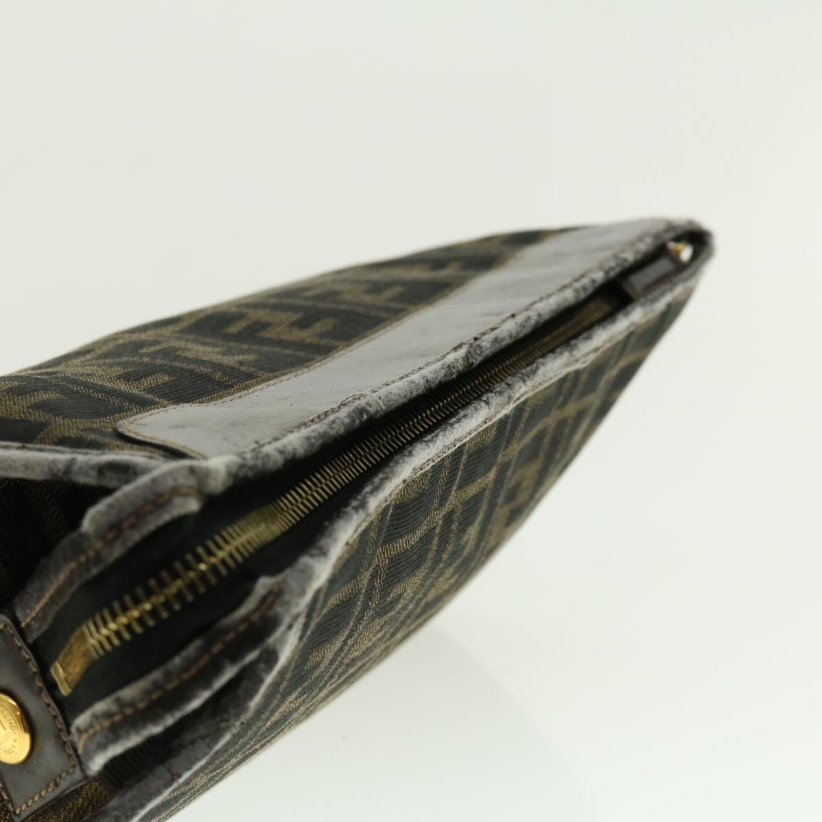 FENDI Zucca Canvas Clutch Bag Black Brown 2201-26533-089 39773