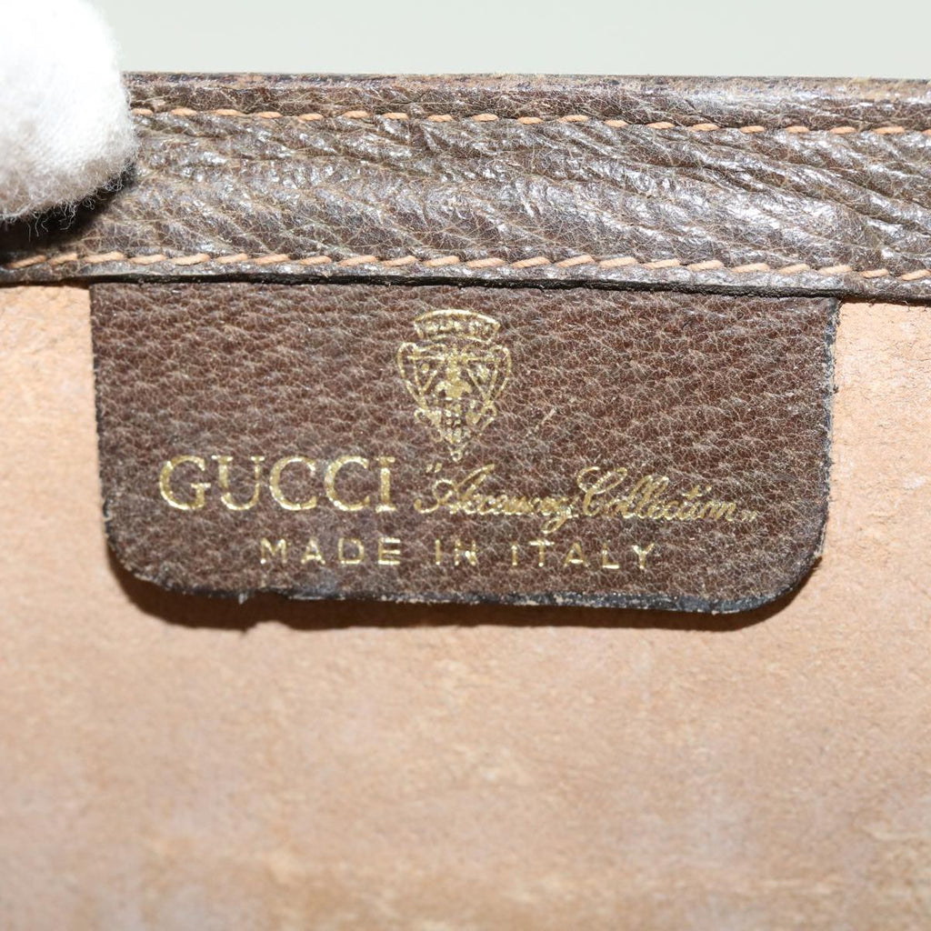 GUCCI Web Sherry Line GG Canvas Clutch Bag PVC Leather Beige Green 39956