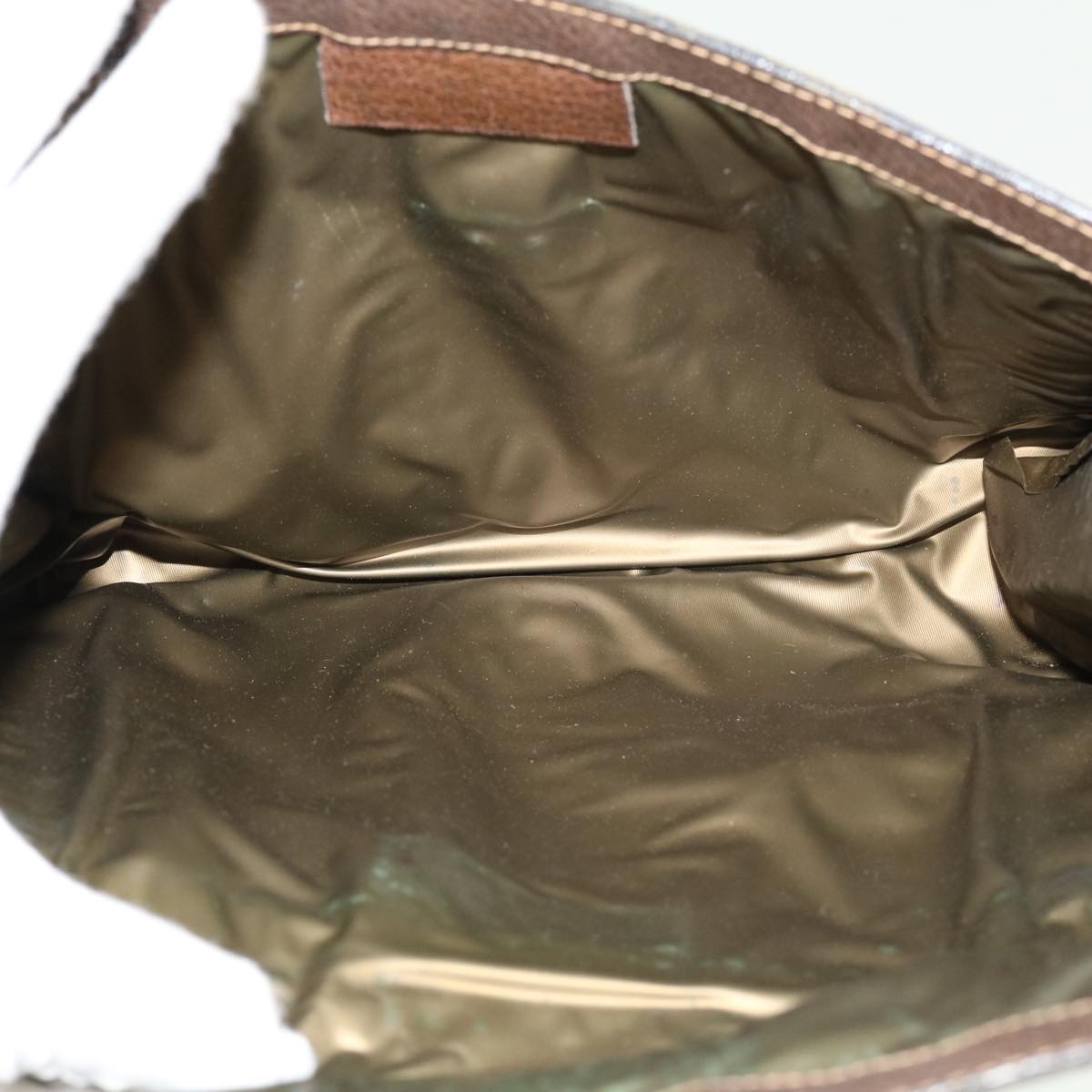 GUCCI Web Sherry Line GG Canvas Clutch Bag PVC Leather Beige Green 39958