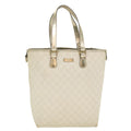 GUCCI GG Canvas Tote Bag PVC Leather White 189896 39964