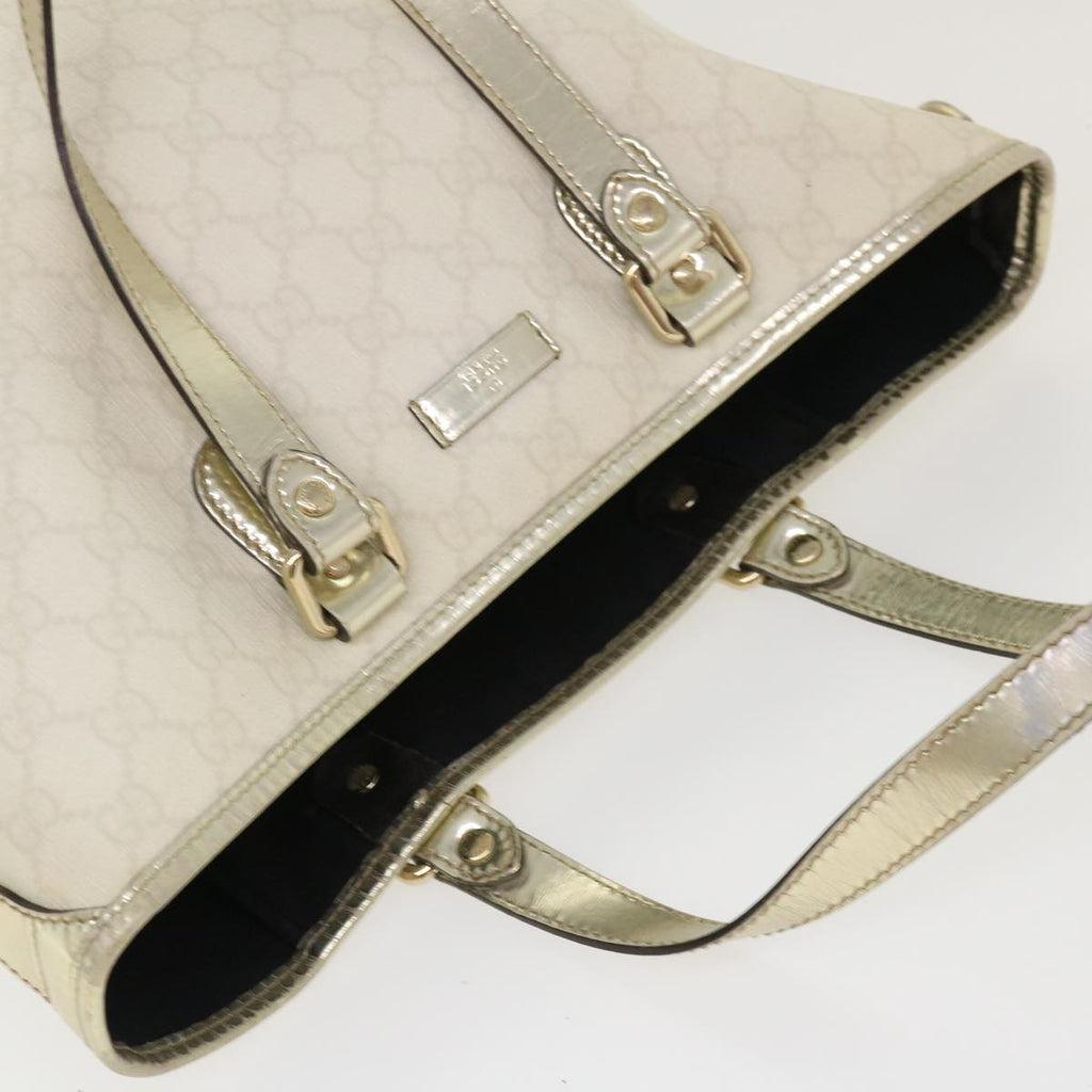 GUCCI GG Canvas Tote Bag PVC Leather White 189896 39964