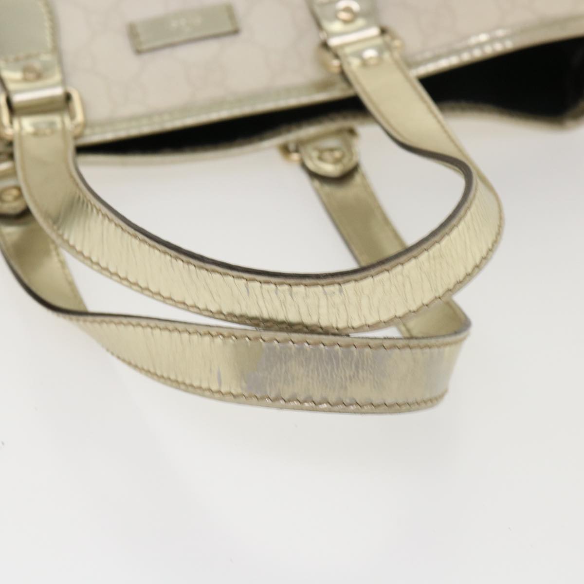 GUCCI GG Canvas Tote Bag PVC Leather White 189896 39964