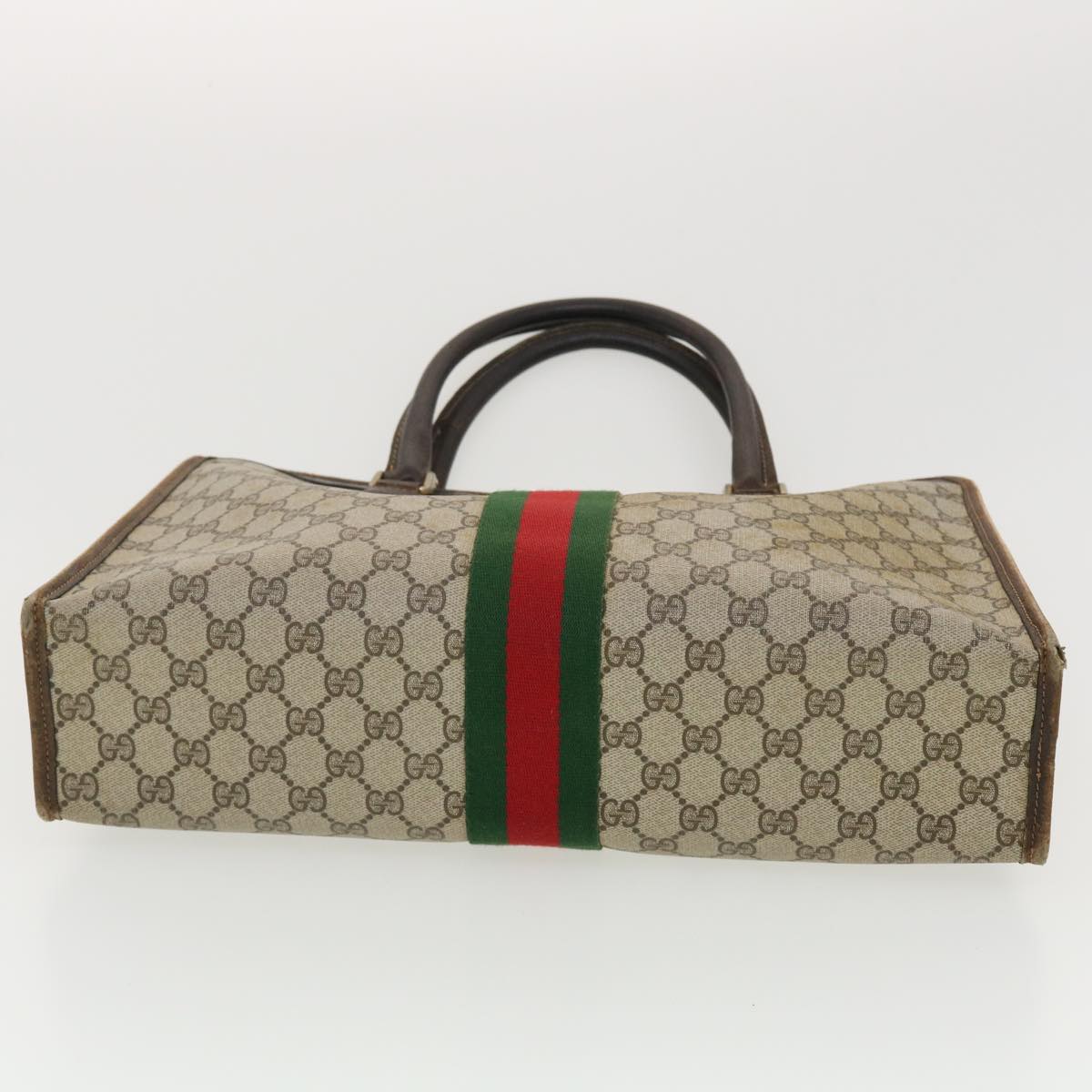 GUCCI GG Canvas Web Sherry Line Hand Bag Beige Red Green 010378 39975