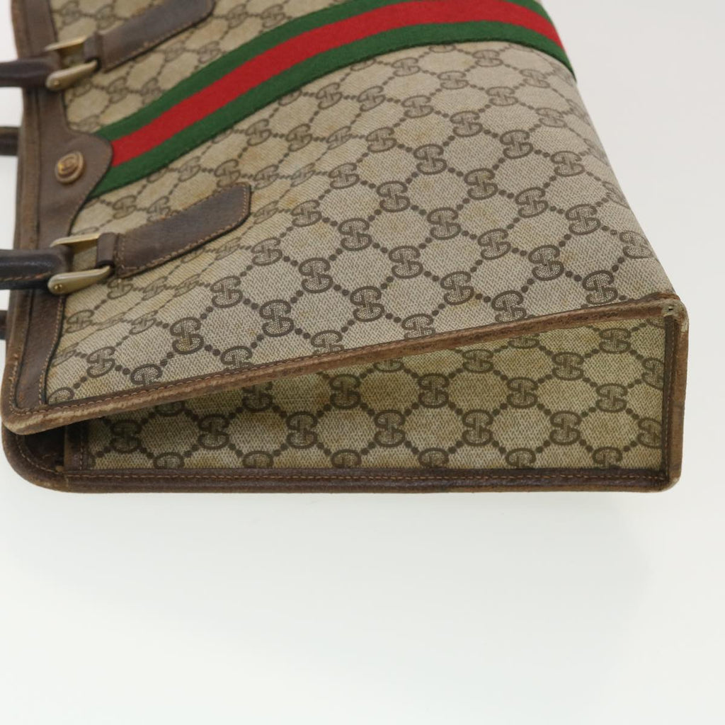 GUCCI GG Canvas Web Sherry Line Hand Bag Beige Red Green 010378 39975