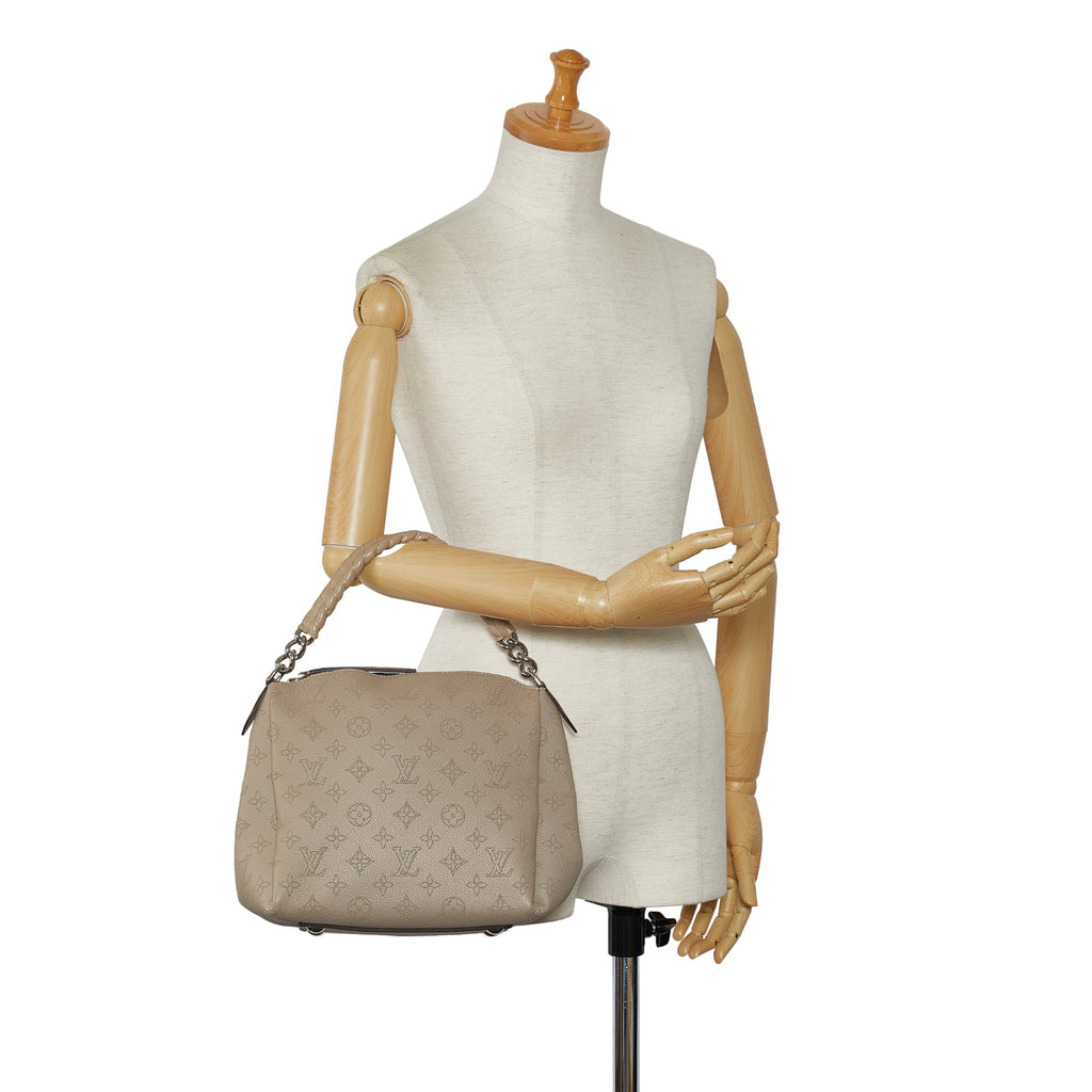 Beige Louis Vuitton Monogram Mahina Babylone Chain BB Satchel