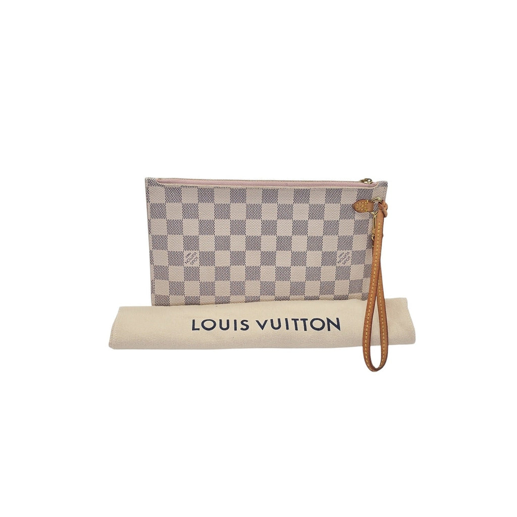Louis Vuitton Damier Azur Pochette Wristlet Rose Ballerine