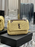 GLAMI Niki MeGLAMIum Chain Bag In Rafia For Women 11in/28cm Brown YSL 633187Gucci66W7069