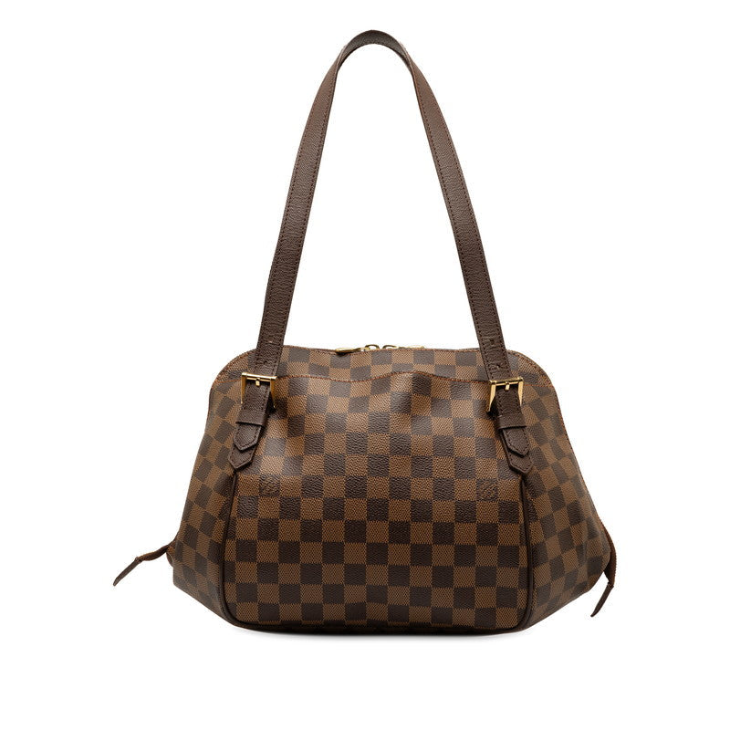 Louis Vuitton Damier Belem MM Handbag N51174 Brown PVC Leather  Louis Vuitton