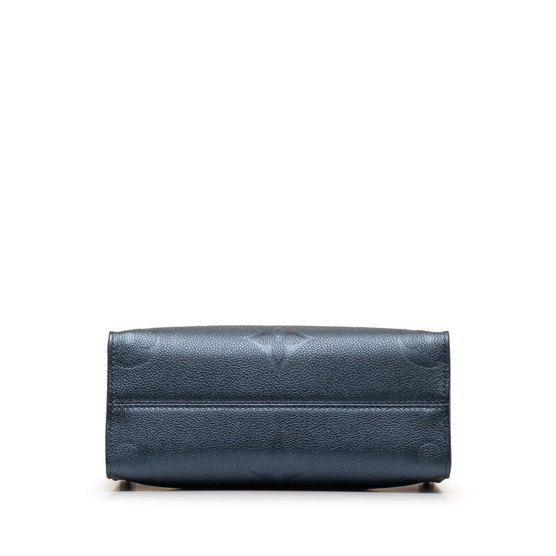 Louis Vuitton Monogram Emplant On The Gor PM Handbag Shoulder Bag 2WAY M58956 Metal Blue Leather  Louis Vuitton