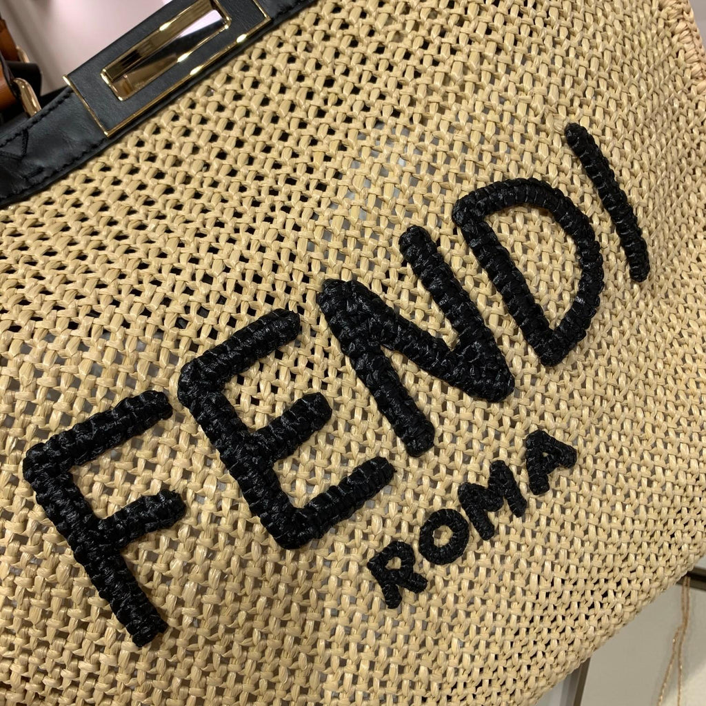 FI GlamI X-tote MeGLAMIum Woven Straw Tote Bag For Women, Handbags 16.1in/41cm FF