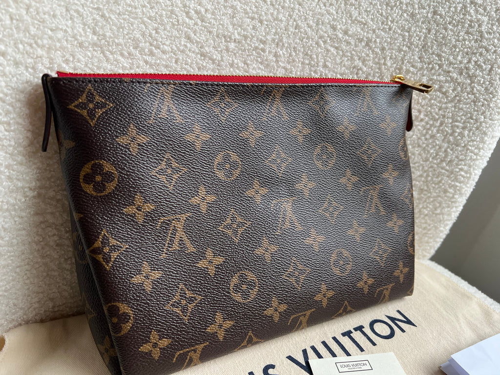 Louis Vuitton Red and Monogram Pallas Trousse Cosmetic Pouch