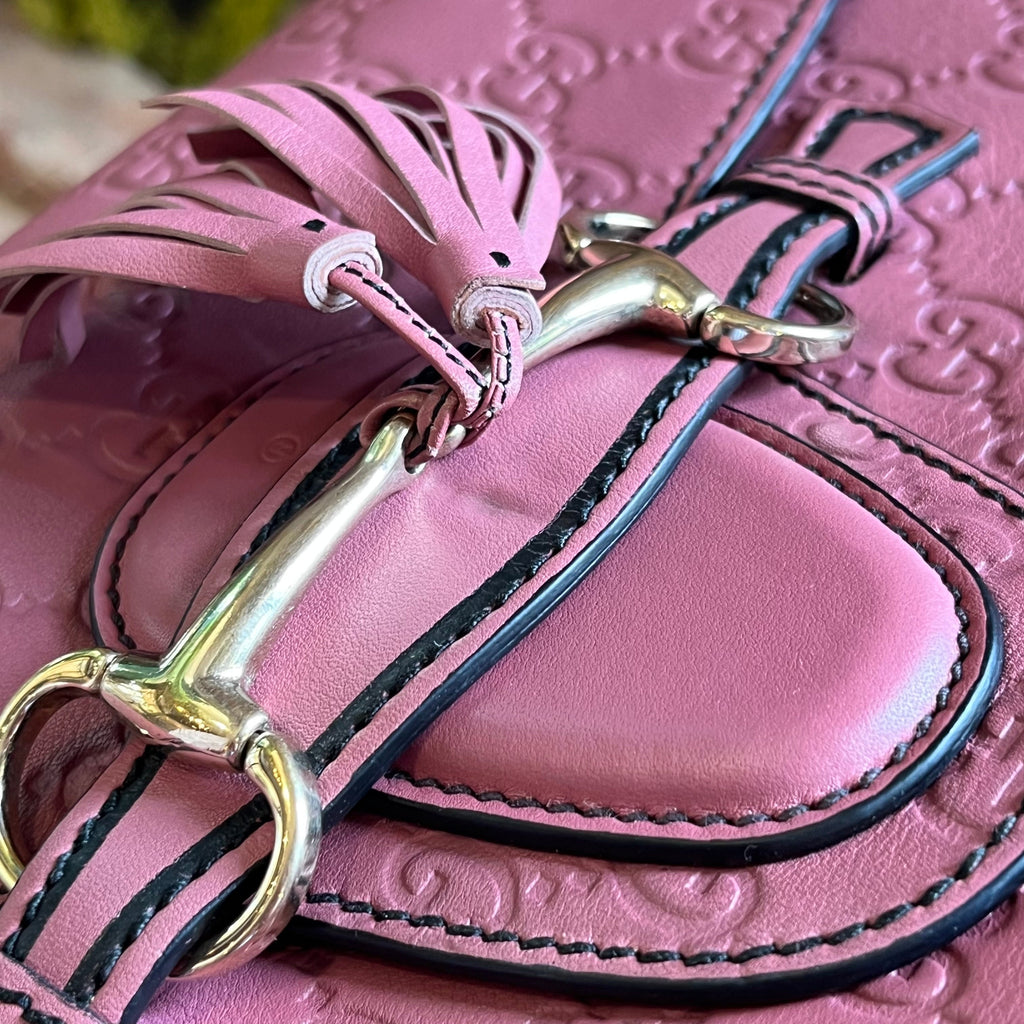 GUCCI Emily Chain Large Guccissima Leather Shoulder Bag