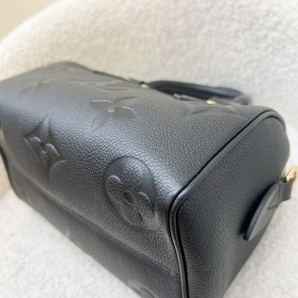 LV Speedy Bandouliere 20 in Black Giant Monogram Empreinte Leather and GHW