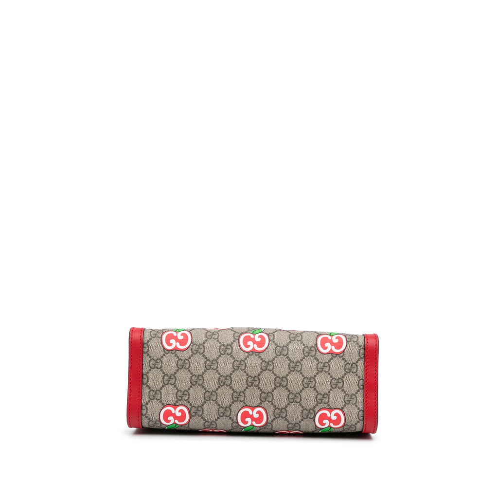 Brown Gucci GG Supreme Apple Padlock Tote